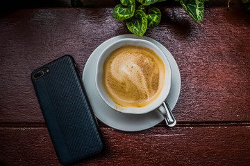 cup of coffee on table