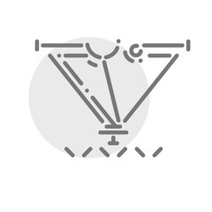 Packaging machine vector icon, automated factory equipment sign