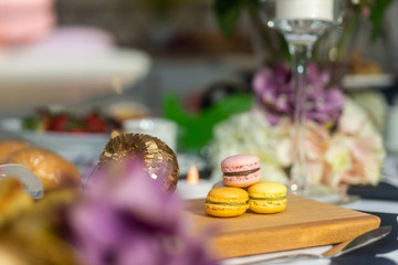 Macarons on Dessert Table
