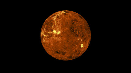 Pianeta Venere visto al telesopio, 3D rendering, illustrazione