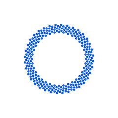 Modern Abstract Halftone Border Dots Flat Logo