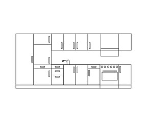 Kitchen furniture. Oven washing sign