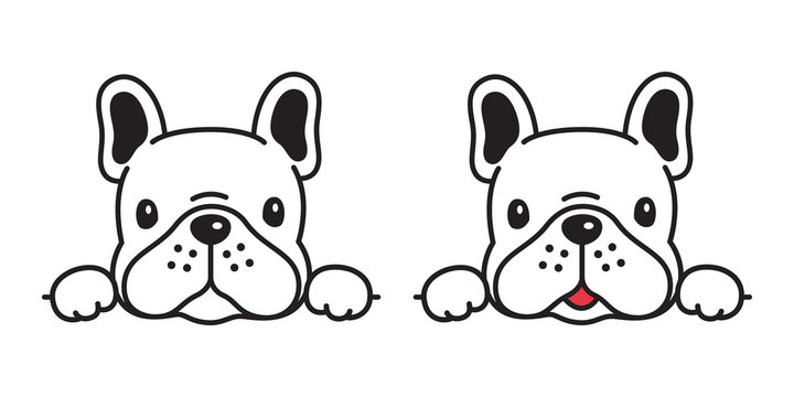 dog vector french bulldog icon character cartoon puppy smile logo symbol illustration doodle white