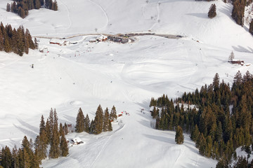 Aerial-like view of Schuttannen Ski Resort
