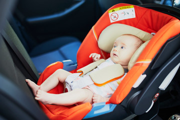 2 month old baby girl in car seat