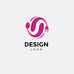 Vector logo design, food drink icon