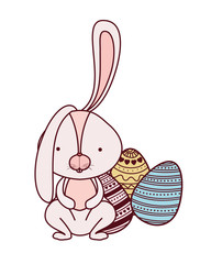 easter rabbit with egg isolated icon
