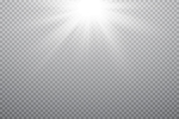 Vector transparent sunlight special lens flash light effect.front sun lens flash.