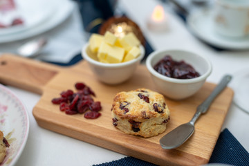 Dessert - Scones on dessert table. Shallow depth of field