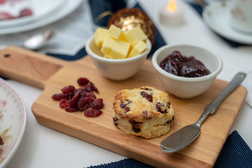 Dessert - Scones on dessert table. Shallow depth of field