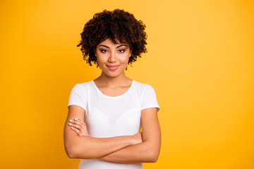 Portrait of her she nice cute lovely attractive charming cheerful wavy-haired girl wearing casual...