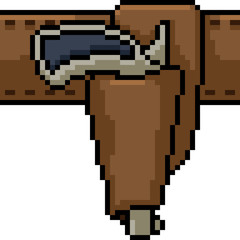 Fototapeta premium vector pixel art gun holster