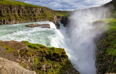 Fototapeta na wymiar Gullfoss waterfall Hvita river Southwest Iceland Scandinavia