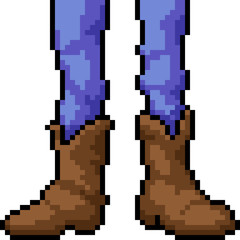 Obraz premium vector pixel art leg