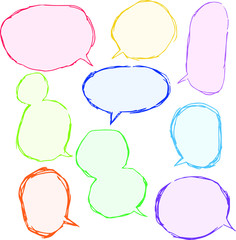 Illustration of a Gentle color rough graffiti style callout set