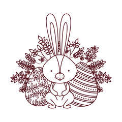 easter rabbit with egg isolated icon