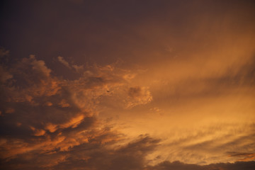 Fototapeta na wymiar Beautiful sunset on the sea and sky with clouds.