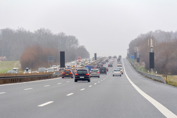 misty highway scenery