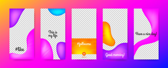 Stories Templates Set for Phone Social Media.