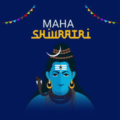 Vector illustration of a background for Lord Shiva, Indian God of Hindu for text Maha Shivratri 