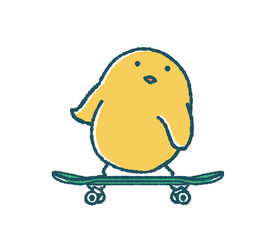 ゆるいひよこのスケートボード