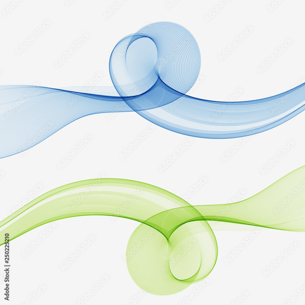 Poster smooth clear beautiful waves set wave abstract background