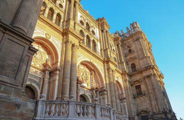 Fototapeta na wymiar facade of the cathedral of malaga