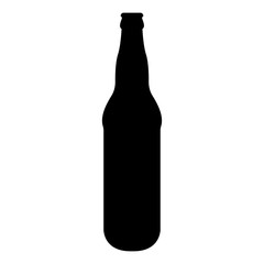 Single beer bottle isolated on a white background