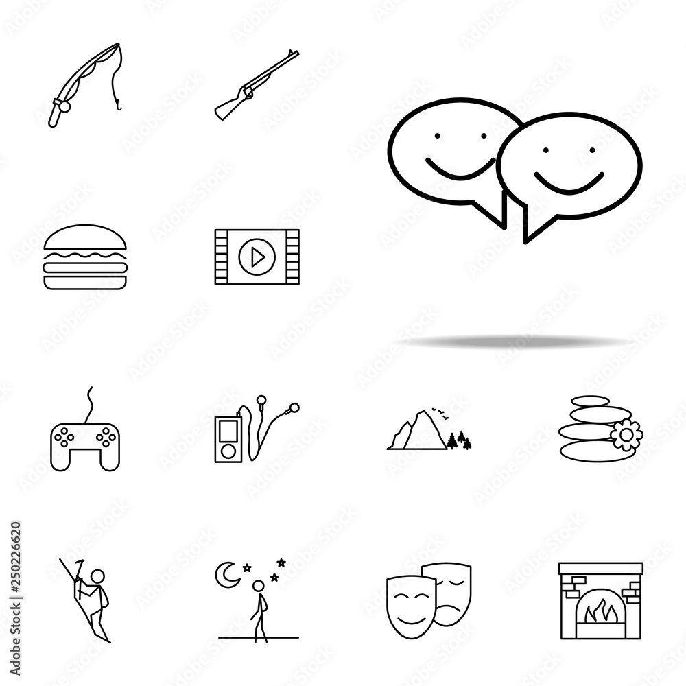 Poster relaxation in communication icon. relaxation icons universal set for web and mobile