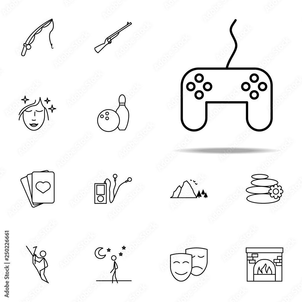 Poster relaxation in game icon. relaxation icons universal set for web and mobile