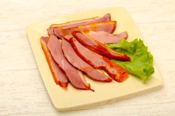 Sliced duck breast