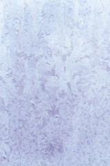 Frosty patterns on a frozen ice box in the early morning