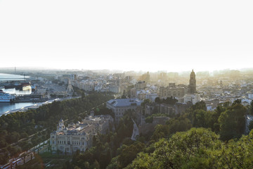 panorama of the old town in the sunset