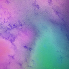 Colorful bright ink and watercolor texture on white paper background. Paint leaks and ombre effects. Hand painted abstract image.