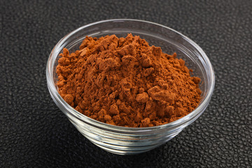 Cocoa powder in the bowl