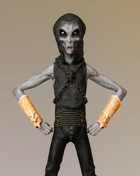 grey alien from the darkness