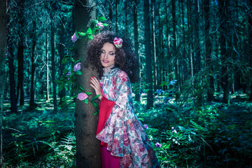 Fototapeta premium the fairy in a magic forest