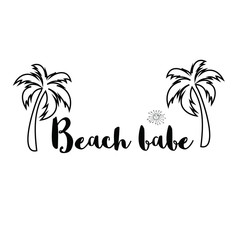 Fototapeta premium Beach babe. Calligraphy saying for print. Vector Quote 