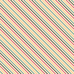 Vector diagonal seamless striped pattern - retro minimalistic design. Colorful linear background
