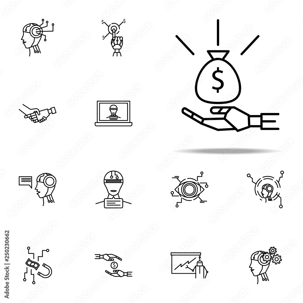 Poster advisor earning icon. robo icons universal set for web and mobile