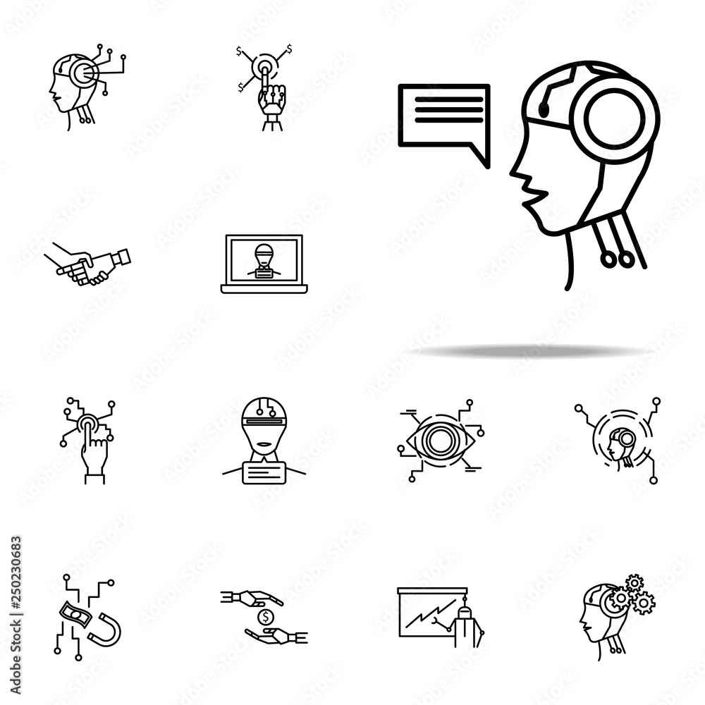 Poster advice bot chat icon. robo icons universal set for web and mobile