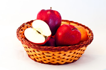 basket full of excellent and juicy apples