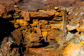 multicolored stones and rocks of Rio tinto