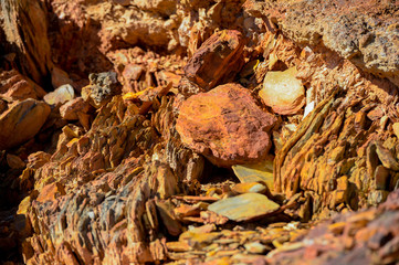 multicolored stones and rocks of Rio tinto