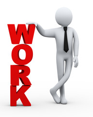 3d businessman work word presentation