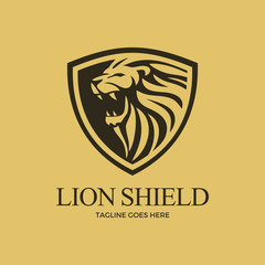  Lion Shield Vector Art Logo Template Light Background