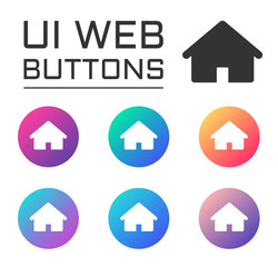 home page account ui web button. ui elements. home page vector icons on trendy gradients for web, mobile and user interface design