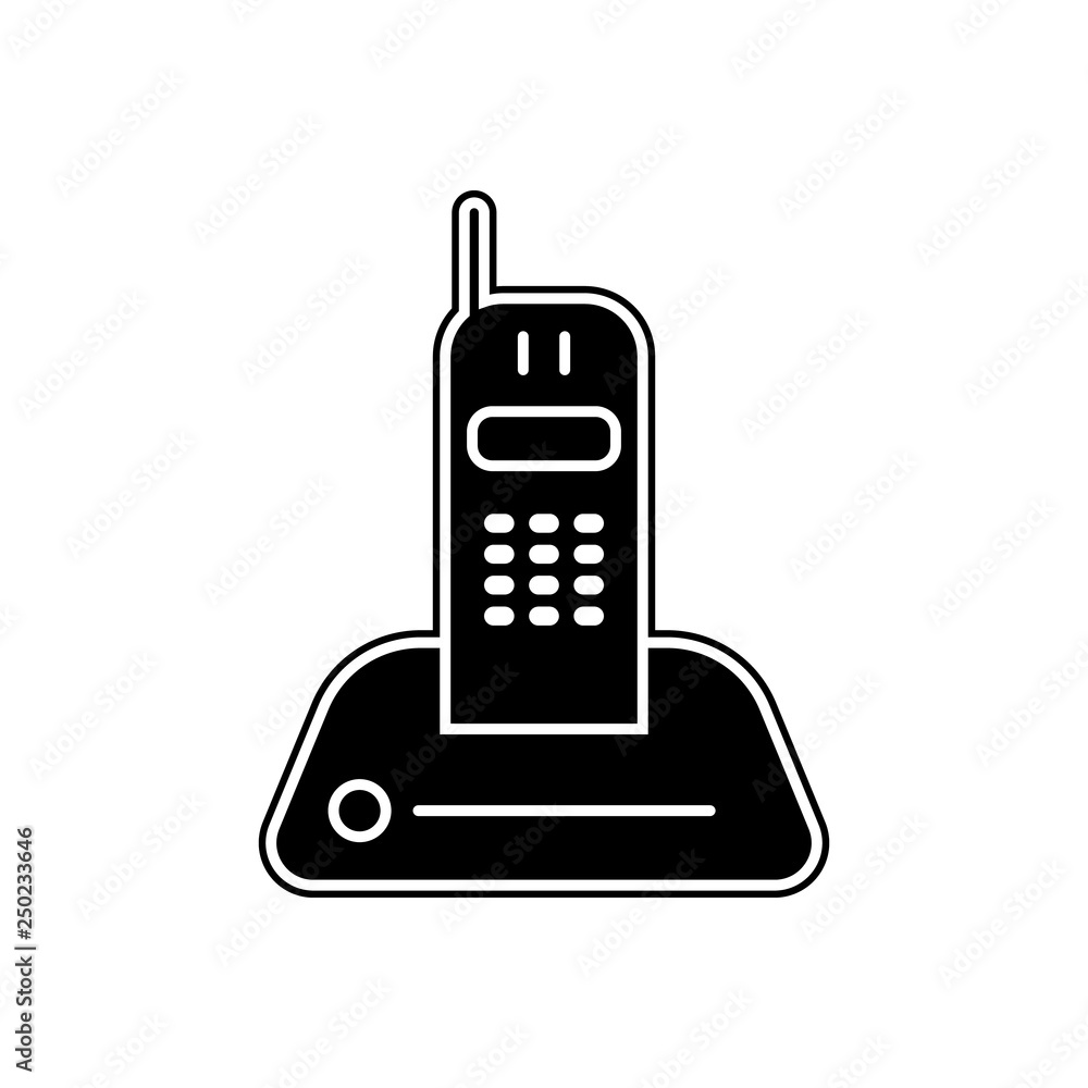 Poster radio telephone icon. element of appliances for mobile concept and web apps icon. glyph, flat icon f