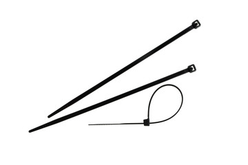 close-up of cable ties