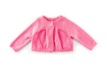 pink children sweater isolated on a white background